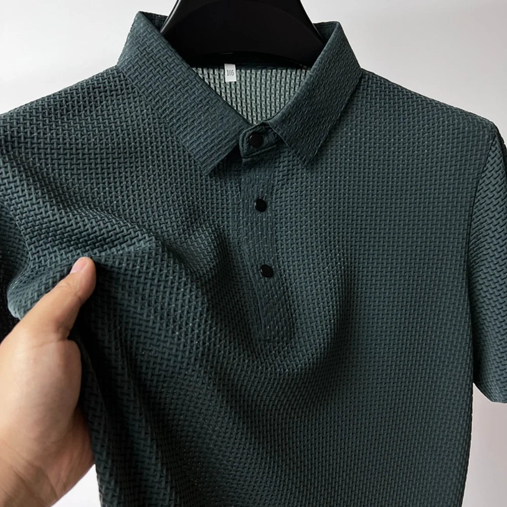 M-4XL Summer New Men's Short Sleeve T-shirt Cool and Breathable POLO Shirt Business Casual Sweat-absorbing Top - 3KDyn